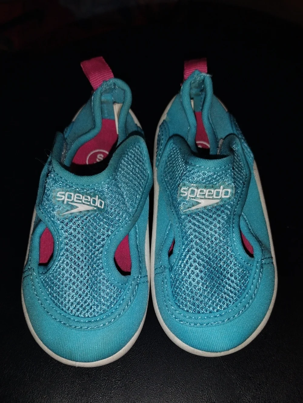 Speedo Kids Water Shoes in Teal with Pink Accents